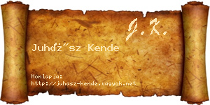 Juhász Kende névjegykártya